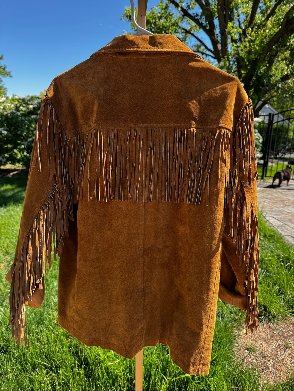 R&O 100% Leather Suede Fringe Jacket Women’s Western Cowgirl Coat Large Vtg Look - Picture 2 of 7